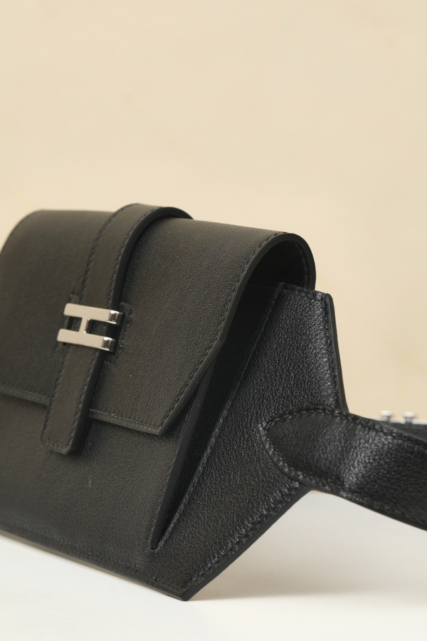 Hermès Elan Pocket Belt 24 Black Swift Palladium Hardware