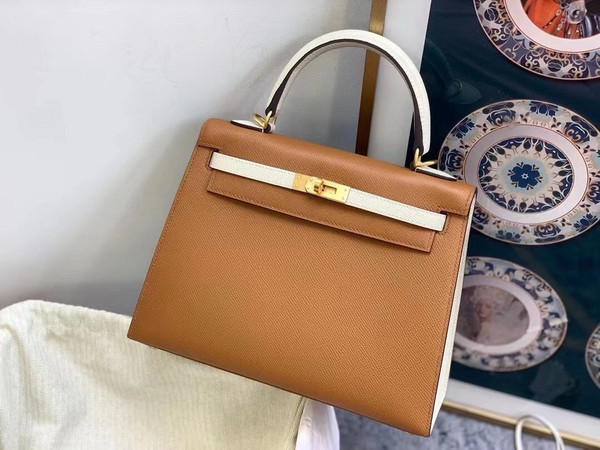 Hermes Special Order Horseshoe Gold/Craie Kelly 25 cm Epsom Gold Hardware