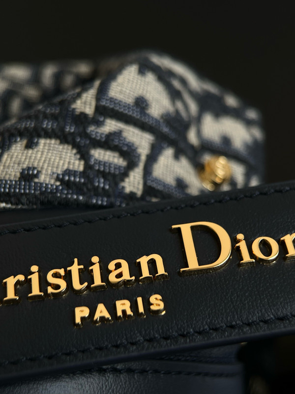 Christian Dior Medium D-Journey Bag Blue Dior Oblique Jacquard