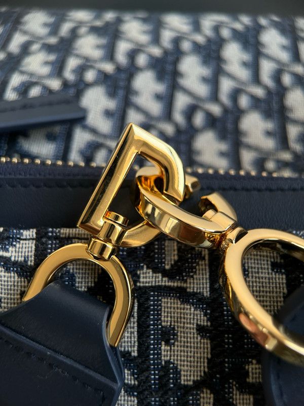 Christian Dior Medium D-Journey Bag Blue Dior Oblique Jacquard