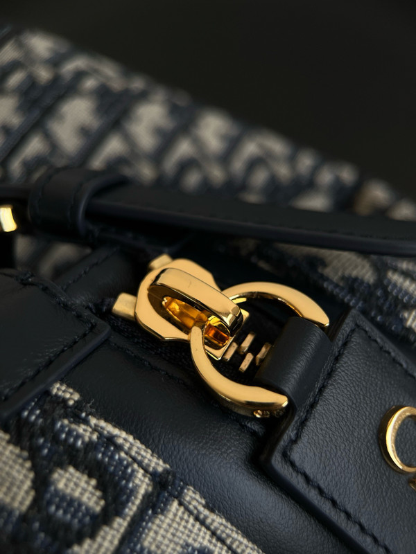 Christian Dior Medium D-Journey Bag Blue Dior Oblique Jacquard