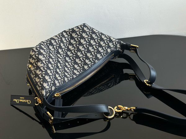 Christian Dior Small D-Journey Bag Blue Dior Oblique Jacquard