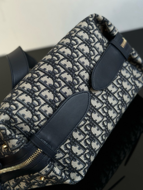 Christian Dior Small D-Journey Bag Blue Dior Oblique Jacquard