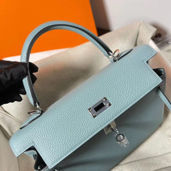 Hermès  Ciel Kelly 25  Togo Palladium Hardware