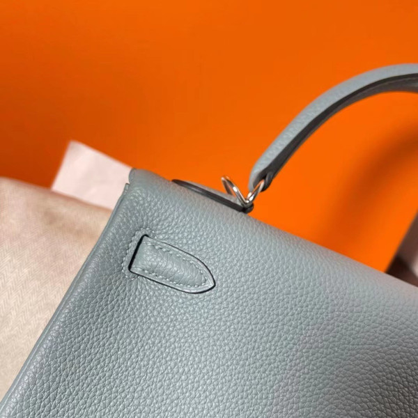 Hermès  Ciel Kelly 25  Togo Palladium Hardware