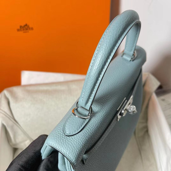Hermès  Ciel Kelly 25  Togo Palladium Hardware
