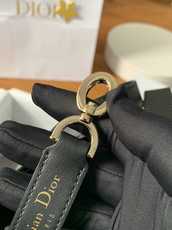 Christian Dior Medium Dior Toujours Vertical Tote Bag Black Macrocannage Crinkled Calfskin