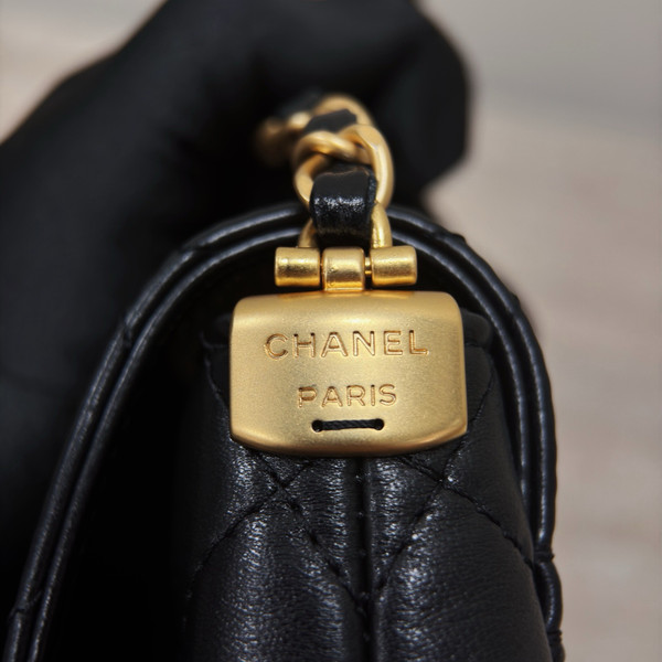 Chanel SMALL FLAP BAG WITH TOP HANDLE BLACK