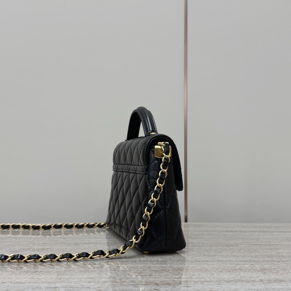 Chanel SMALL FLAP BAG WITH TOP HANDLE BLACK
