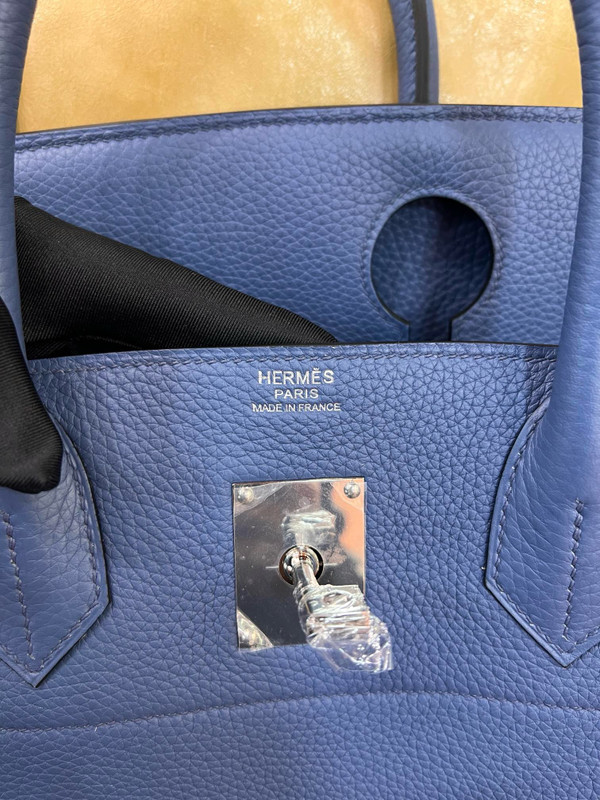 Hermes Birkin 40 HAC R2 Blue Agate Clemence Leather Palladium Hardware