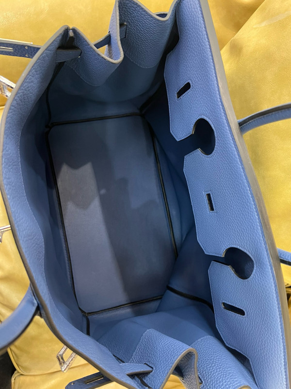 Hermes Birkin 40 HAC R2 Blue Agate Clemence Leather Palladium Hardware
