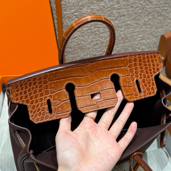 Hermes Birkin Touch Gold Alligator Rough Togo  leather with Gold Hardware