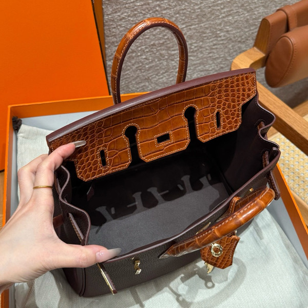 Hermes Birkin Touch Gold Alligator Rough Togo  leather with Gold Hardware