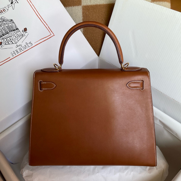 Hermès Barenia Gold  Sellier Kelly 28 Gold Hardware