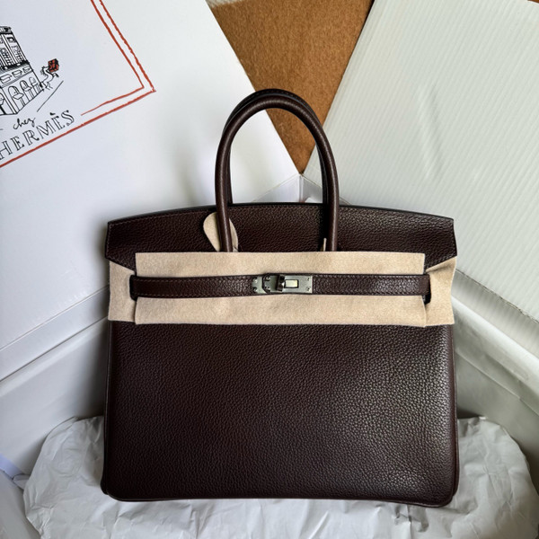 Hermes Ebony Birkin 25 cm Togo Palladium Hardware