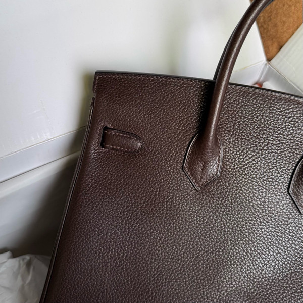 Hermes Ebony Birkin 25 cm Togo Palladium Hardware