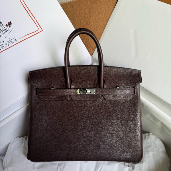Hermes Ebony Birkin 25 cm Togo Palladium Hardware