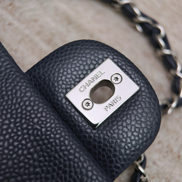 CHANEL Royal Blue Calf Leather Classic Double Flap 2.55 Shoulder Bag SHW