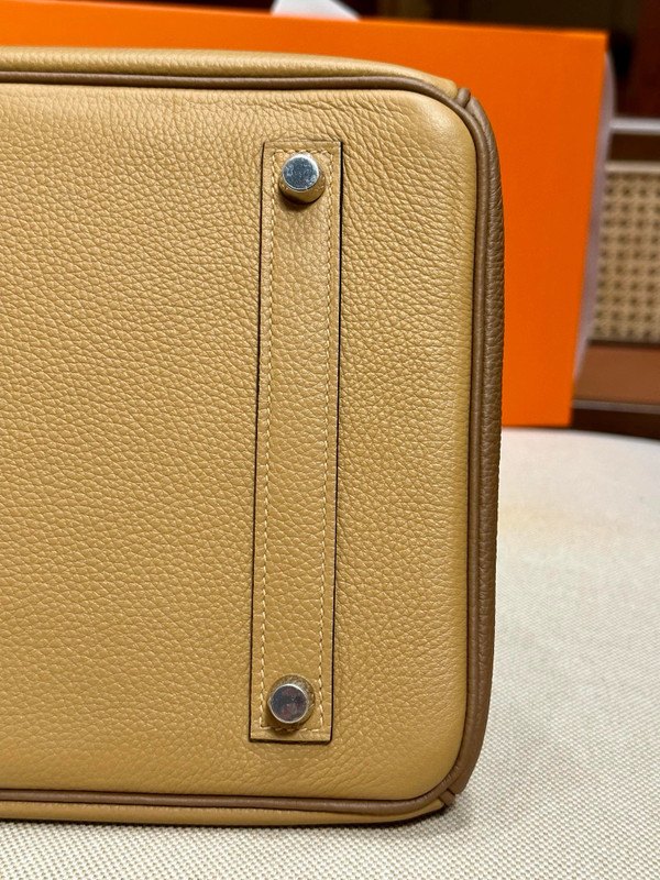 Hermès Special Order Horseshoe Birkin 35 cm Biscuit/Chestnut/Etoupe Togo Leather Palladium Hardware