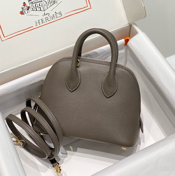 Hermes Bolide 1923 mini bag Evercolor Etain