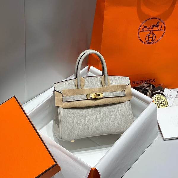 Hermès Birkin 20 Pearly Grey Togo Leather Gold Hardware
