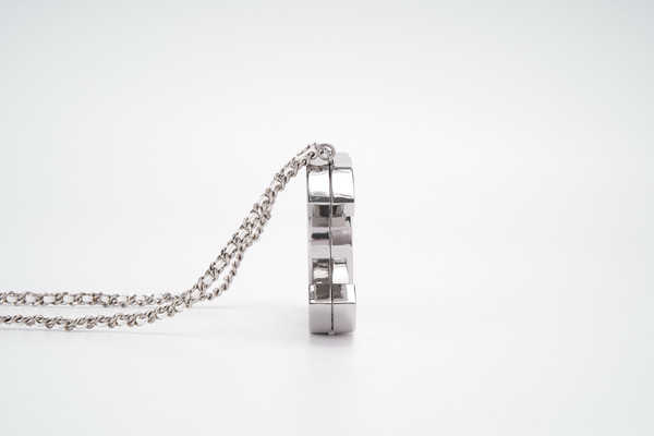 Chanel CRUISE 2024/25 LONG NECKLACE MICRO CROSSBODY BAG SILVER