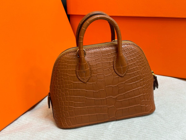 Hermès Gold Matte Alligator Mini 1923 Bolide Gold Hardware