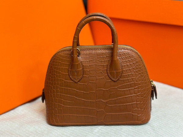 Hermès Gold Matte Alligator Mini 1923 Bolide Gold Hardware