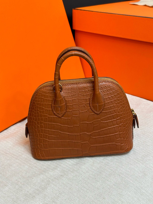 Hermès Gold Matte Alligator Mini 1923 Bolide Gold Hardware