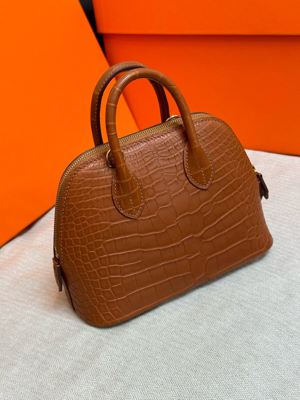 Hermès Gold Matte Alligator Mini 1923 Bolide Gold Hardware
