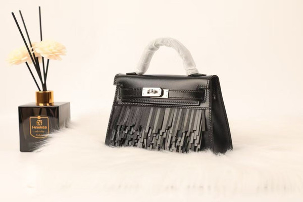 Hermes Runway Spring  2025 Mini Kelly Pampilles Black Box calfskin