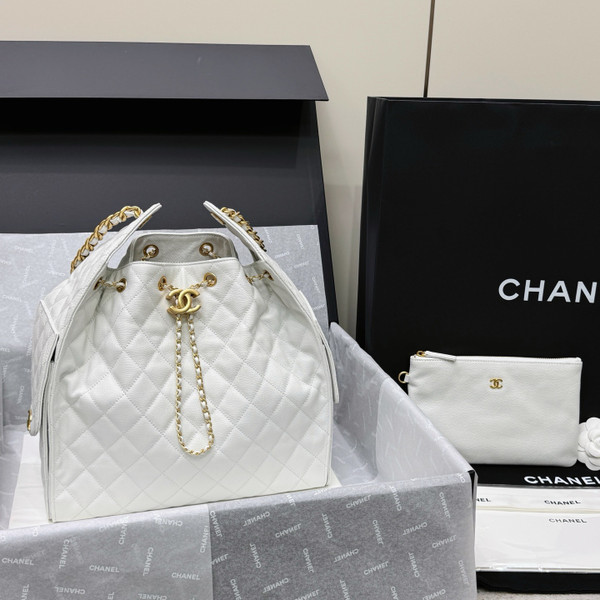 CHANEL SPRING-SUMMER 2025   CHANEL 25  WHITE MEDIUM HANDBAG