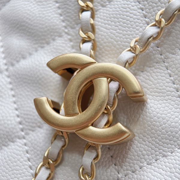 CHANEL SPRING-SUMMER 2025   CHANEL 25  WHITE MEDIUM HANDBAG