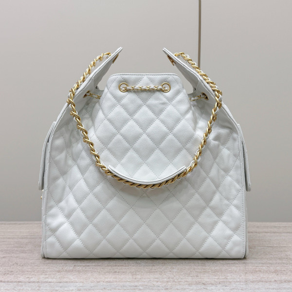 CHANEL SPRING-SUMMER 2025   CHANEL 25  WHITE MEDIUM HANDBAG