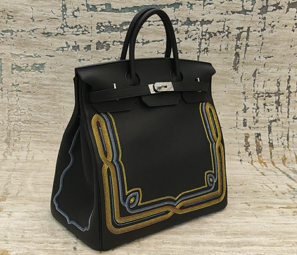 Hermès Black Togo Limited Edition Western Birkin 40 Haut A Courroies Palladium Hardware
