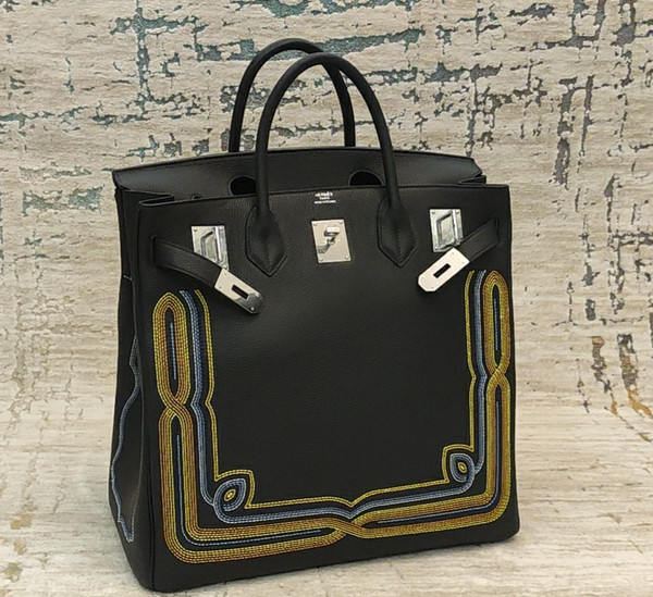 Hermès Black Togo Limited Edition Western Birkin 40 Haut A Courroies Palladium Hardware