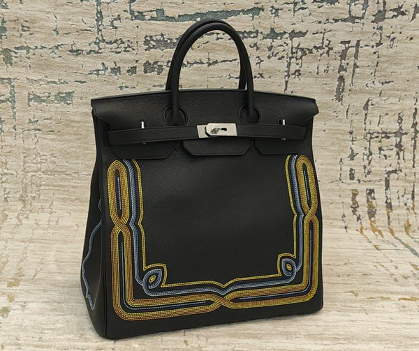 Hermès Black Togo Limited Edition Western Birkin 40 Haut A Courroies Palladium Hardware