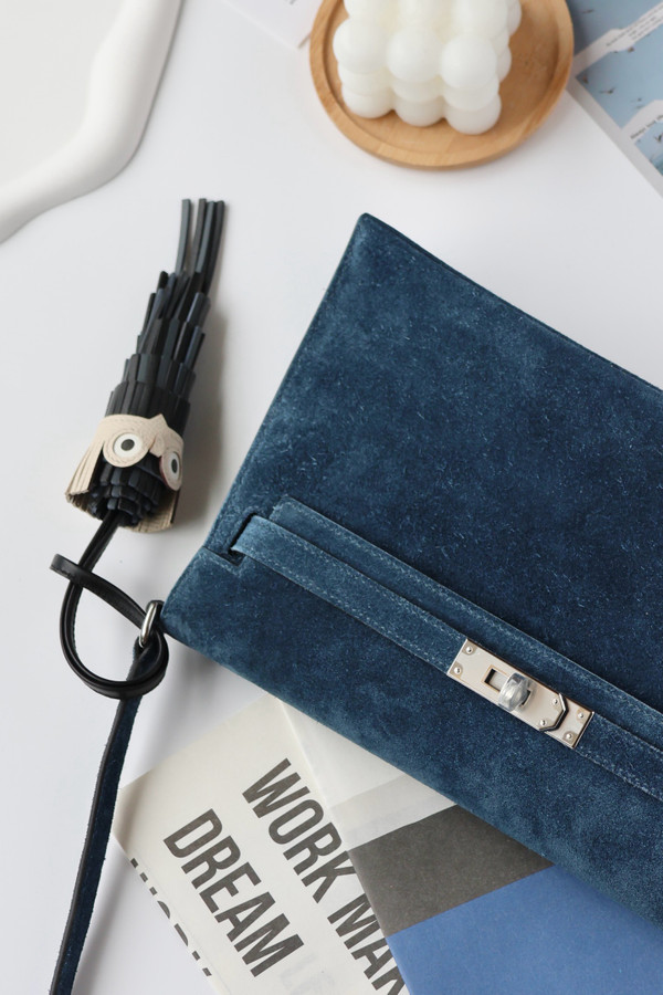 Hermès Kelly Elan Blue Doblis Palladium Hardware