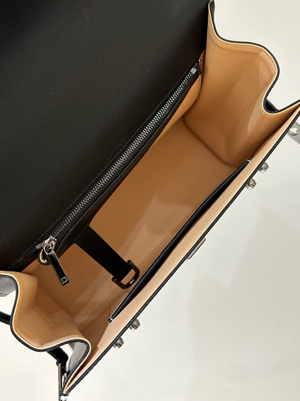 Delvaux Tempête MM Illusion Black & Ivory Box Calf