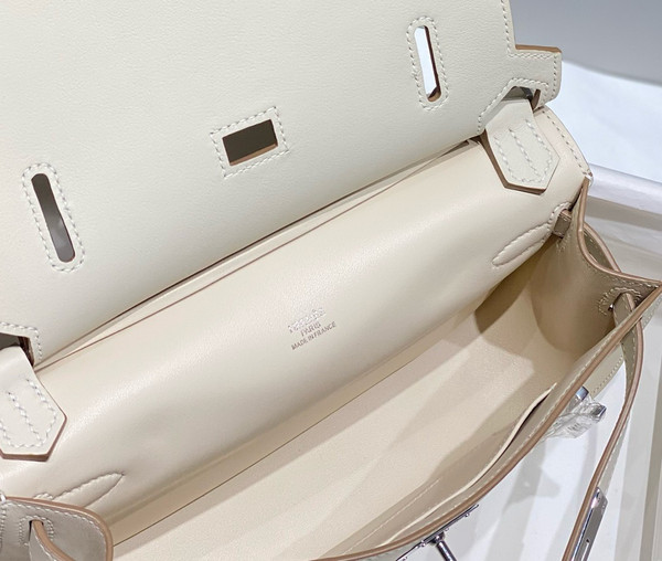 Hermès Jypsiere Mini Craie Swift Palladium Hardware