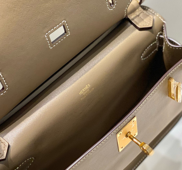 Hermès Jypsiere Mini Etoupe Swift Gold Hardware