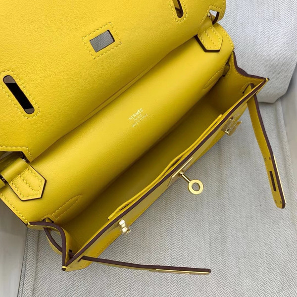 Hermès Jypsiere Mini Jaune de Naples Swift Gold Hardware