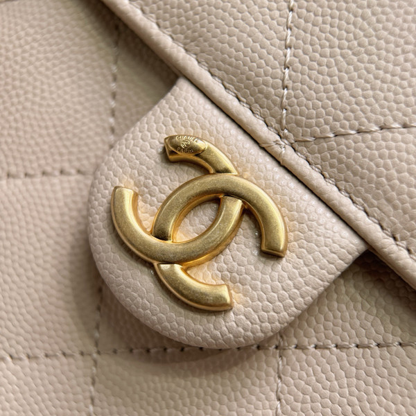 CHANEL SPRING-SUMMER 2025   CHANEL 25 BEIGE MEDIUM HANDBAG
