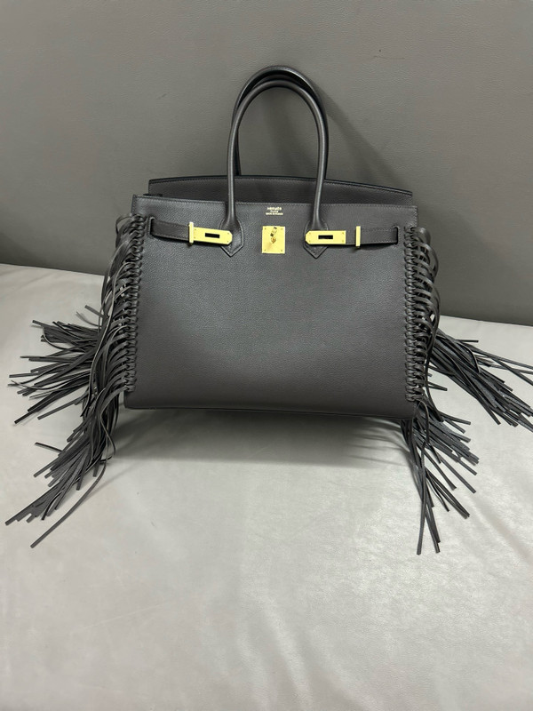 Hermès Limited Edition Black Evergrain Anate Sellier Birkin 35 Gold Hardware,
