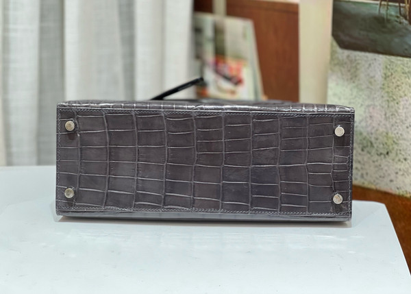 Hermes Graphite Kelly 28 Crocodile Niloticus 28