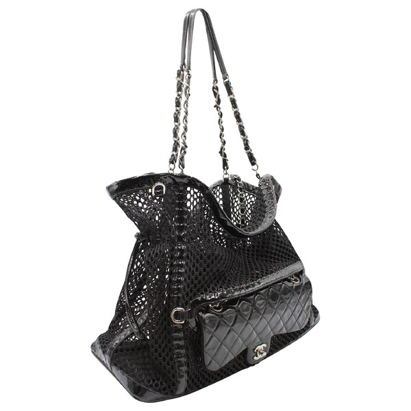 Chanel Limited Edition La Madrague Tote in Black Patent Leather
