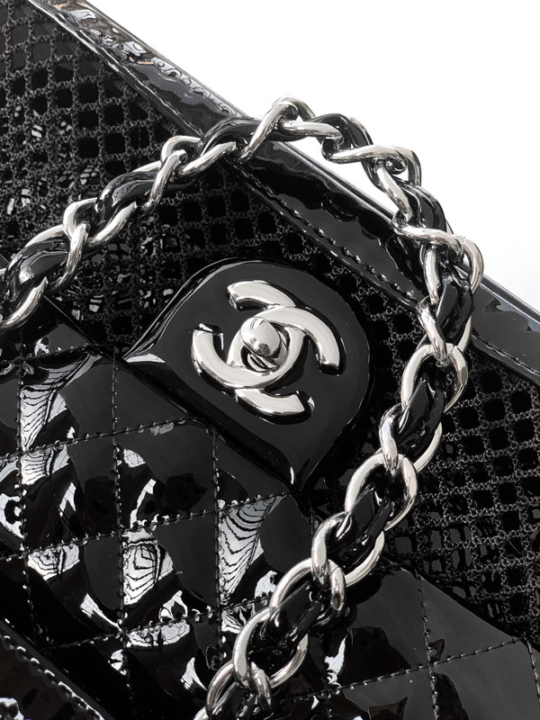 Chanel Limited Edition La Madrague Tote in Black Patent Leather