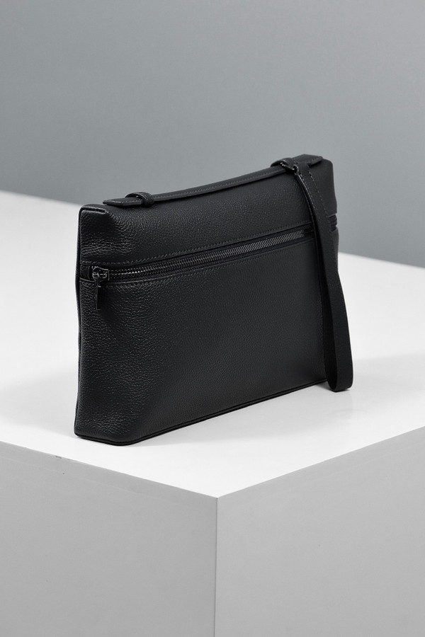 Loro Piana xtra Pouch L29  Grained Calfskin Black