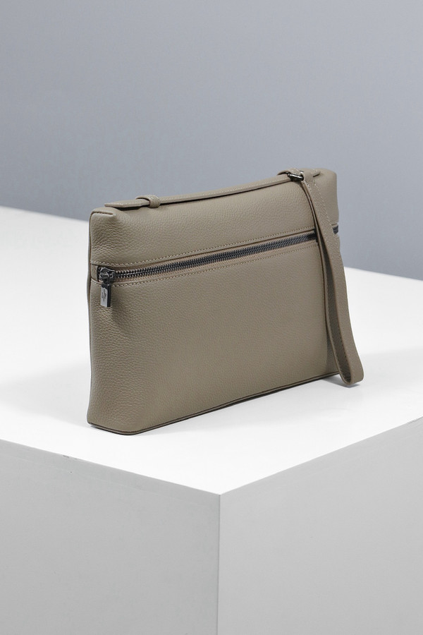 Loro Piana xtra Pouch L29  Grained Calfskin  Light Trench/Onyx