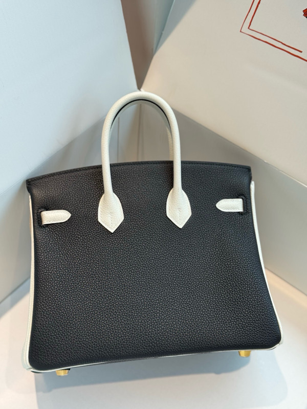 Hermes Special Order Black/Craie Birkin 25 cm Togo Gold Hardware